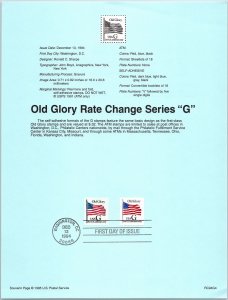 USPS SOUVENIR PAGE OLD GLORY REATE CHANGE SERIES G (4 DIFFERENT) 1994 TYPE D