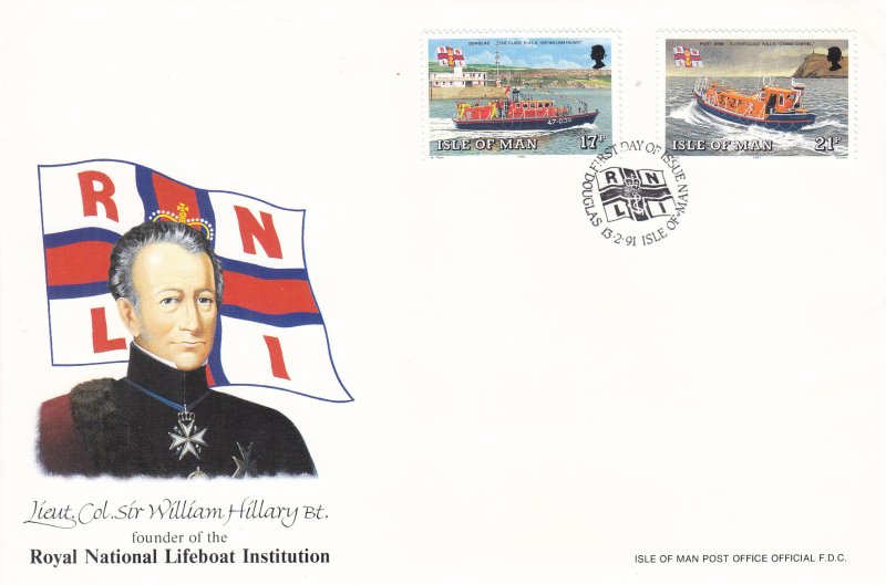 1991, Isle of Man: Royal National Lifeboat Institution, FDC (S18802)