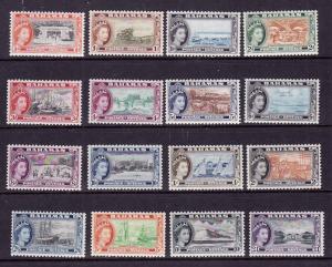 Bahamas-Sc#158-73-unused light hinged definitive set-QEII-1954-