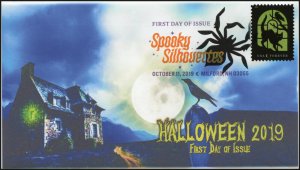 19-256, 2019, Spooky Silhouettes, Digital Color Postmark, First Day Cover, Yello