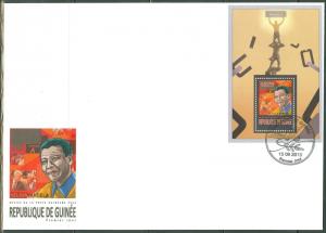 GUINEA NELSON MANDELA 95TH BIRTH ANNIVERSARY SOUVENIR SHEET FDC