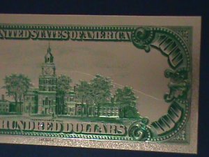 ​UNITED STATES-1928 CAT.#403- 24 KARAT GOLD REPLICA $100  -VF WITH CERTIFICATE