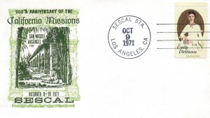 US SPECIAL EVENT CACHET COVER CALIFORNIA MISSIONS SAN MIGUEL ARCANGEL SESCAL '71