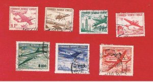 Chile ##C174-C180  VF used   Air Post  Free S/H