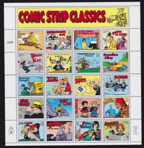 US 3000 32c Comic Strip Classics Mint Sheet NH OG