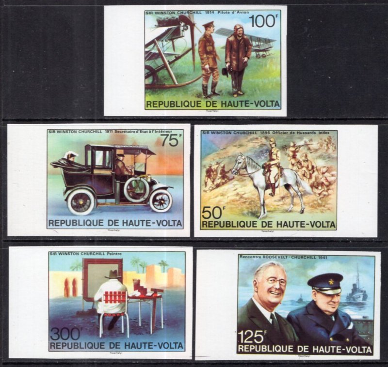 Burkina Faso 346-350 Churchill Imperfs MNH VF