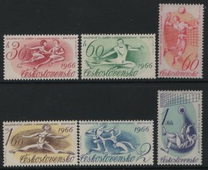 Czechoslovakia, 1367-1372, (6) SET, MNH, 1966, European Figure Skating