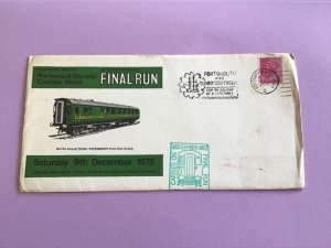 U.K. Portsmouth Electric Corridor Stock Final Run 1972 Stamp Cover R45870 