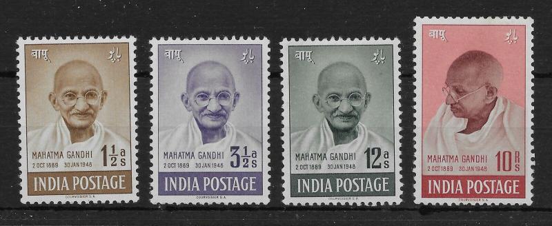 INDIA SG305/8 1948 GANDHI SET MTD MINT