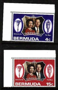 Bermuda-Sc#296-7- id9-unused NH Omnibus- set-QEII-Silver Wedding-1972-