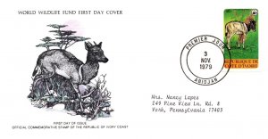 Worldwide First Day Cover, World Life Fund, Ivory Coast