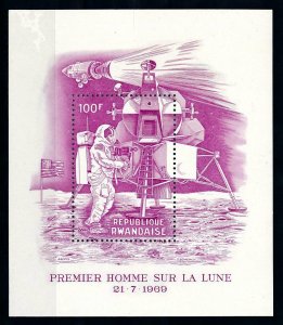 [102086] Rwanda 1969 Espace Voyage Weltraum Luxury Purple Leaf Rare MNH-