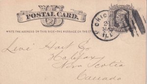 1879, Chicago, IL to Halifax, Novia Scotia, UX5 Postal Card (43149)