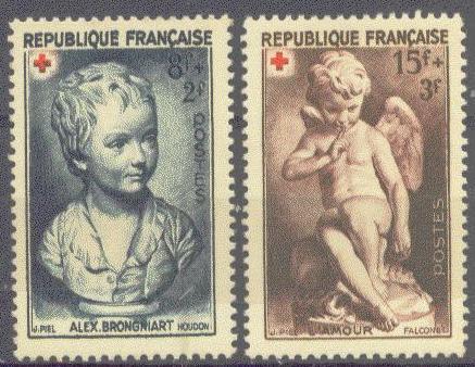 FRANCE B255-56 MINT OG 1950 RED CROSS-PAINTINGS