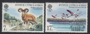 Cyprus 669-70 Europa Wildlife mnh