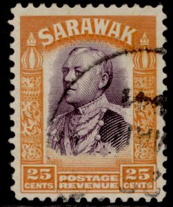 SARAWAK GV SG117, 25c violet & orange, FINE USED.