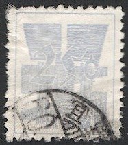 Ryukyu Islands 1958 Sc 51  25c Used VF, part cancel