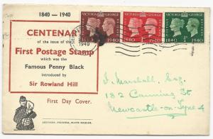 Great Britain Scott #252-254 on First Day Cover May 8, 1940