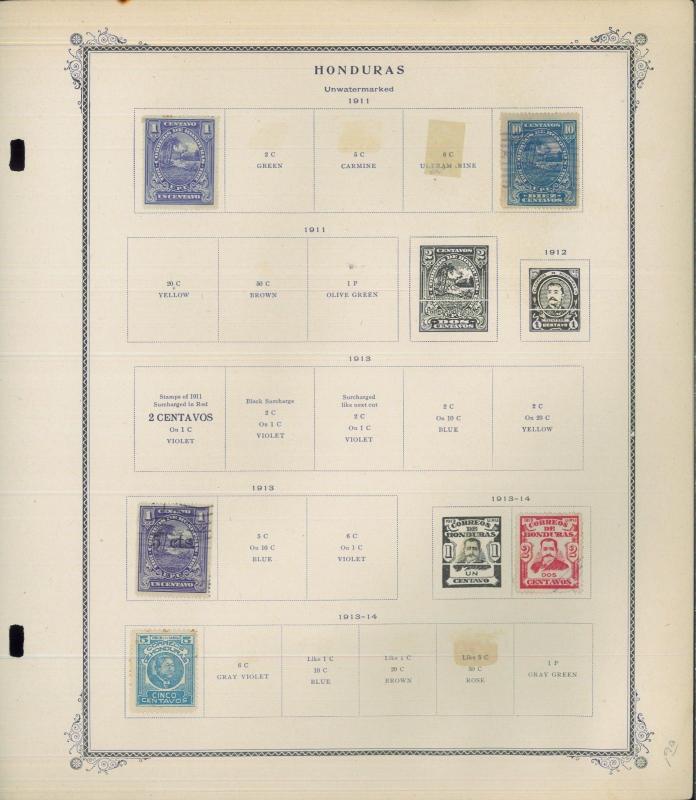 1865-1956 Honduras Mint & Used Postage Stamp Collection Album Pages Value $390