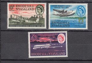 J43886 JLStamps 1962 rhodesia nyasaland set mlh #180-2 airplanes