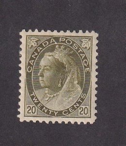 CANADA # 84 VF-MH Q/VICTORIA 20cts JUBILEE ISSUE CAT VALUE $1000 (JIFFY77))