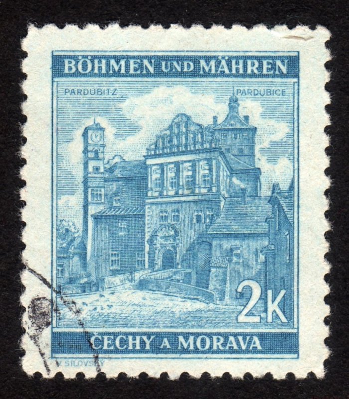 1942, Bohemia and Moravia 2K, Used, Sc 50