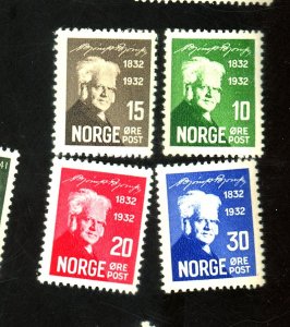 NORWAY #154-157 MINT FVF OG LH Cat $15