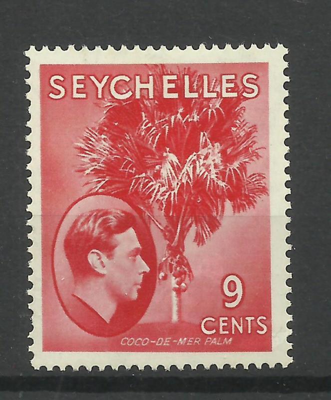 Seychelles 1938 Sg 138, 9c Scarlet, Lightly Mounted Mint [1290] 