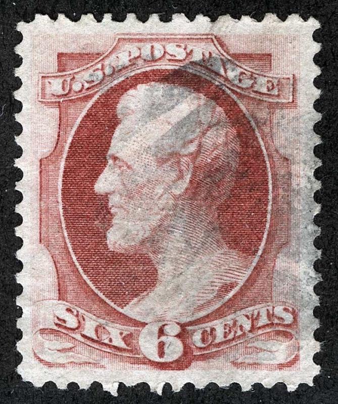 US Sc 137 Carmine 6¢ 1870 Grilled Cork Cancel VF *MP lots