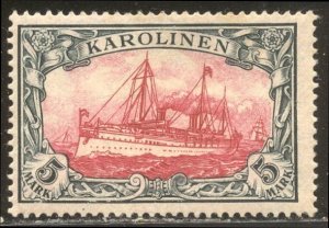 CAROLINE IS. #19 Mint (LH) - 1900 5m Slate & Carmine