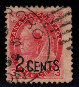 CANADA Scott 88  Used 1899 surcharged Queen  Victoria Stamp