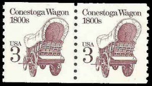 PCBstamps   US #2252a Coil Pair 6c(2x3c)Conestoga Wagon, dull, MNH, (1)