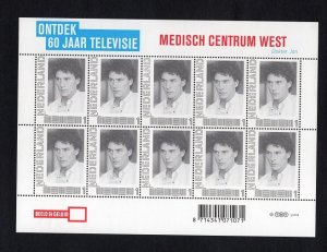 Netherlands  #1385   MNH  2011  sheet 60 years tv   personalized stamp  dr Jan