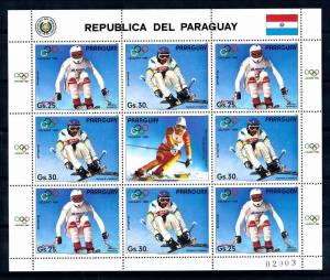 [65819] Paraguay 1987 Olympic Games Calgary Skiing Stenmark Wasmeier Sheet MNH