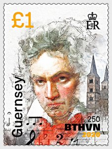2020 Guernsey Beethoven (3) (Scott 1532-33) MNH