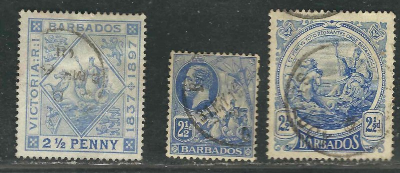 Barbados 120, 131, 184 SG 119, 174, 185 2½ d Used 1897-1916 SCV $6.25