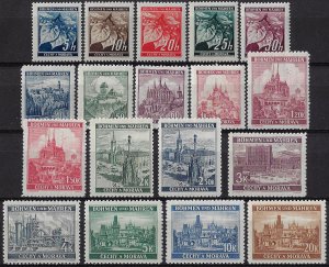 1939 Germania occupation Boemia Moravia 18v. MNH Unificato n. 20/37