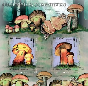 SAO TOME - 2011 - Edible Mushrooms - Perf 2v Sheet - Mint Never Hinged