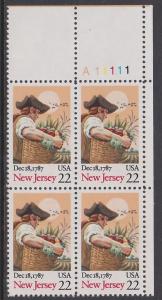 2338 New Jersey Plate Block MNH