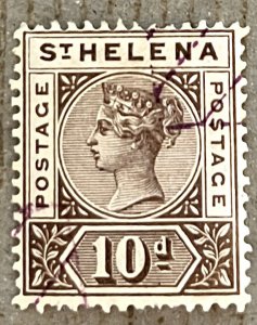 St. Helena 46 / 1890-1897 10p Brown Queen Victoria QV Stamp, Used