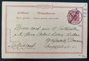 1897 Tanga German West Africa Tanzania Stationery Postcard Cover To  Germany