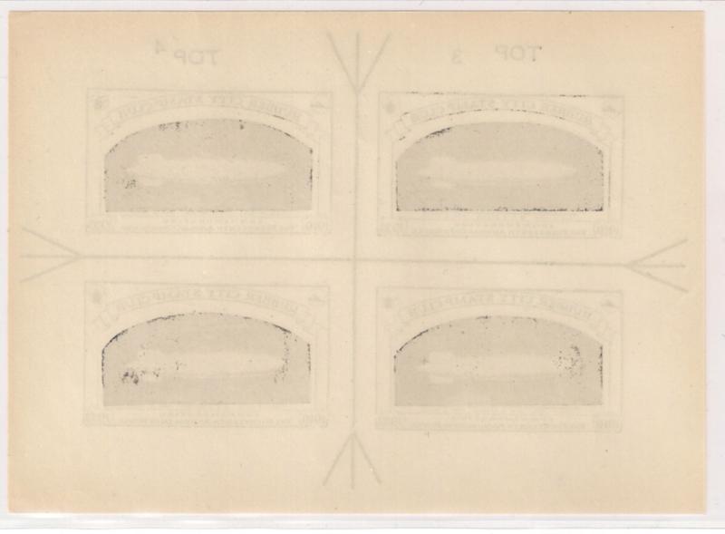 RUBBER CITY Stamp Club Souv Sheet Imperf sheet of Four w/ Markings GREAT DEAL!