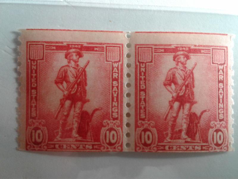 SCOTT # WS12 10 CENT COIL PAIR WAR SAVINGS STAMPS GEM MINT  NEVER HINGED