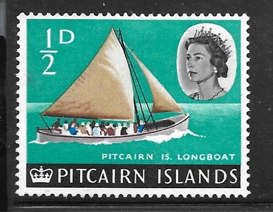 Pitcairn Islands 39: 1/2d Pitcairn Island Longboat, used, F-VF