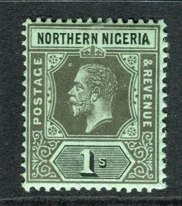 NIGERIA; 1912 early GV Crown CA issue fine Mint hinged Shade of 1s. value