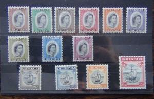 Grenada 1953 - 1959 set to $2.50 MM SG192 - SG204