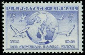 C43 Globes and Doves VF MNH single stamp