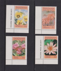 Tanzania   #315-318  MNH  1986  indigenous flowers