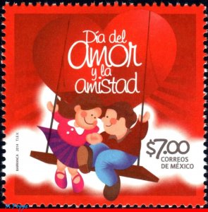 2860 MEXICO 2014 DAY OF LOVE & FRIENDSHIP, VALENTINES DAY, HEART, MNH