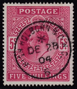 SG 264 5/- deep carmine. Very fine used with a High Holborn CDS, Dec 28th...